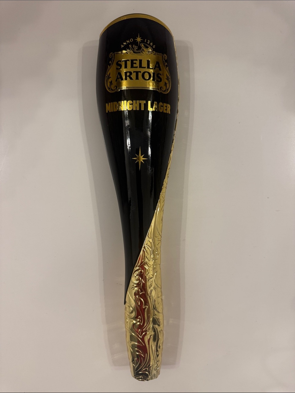 Stella Artois Midnight Lager Black & Gold Tap Handle